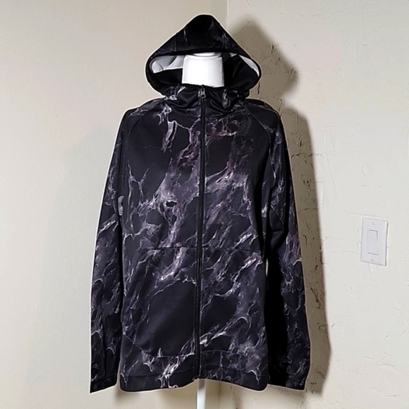 Nike Spotlight Marbled Full Zip Hoodie Jacket Dri-Fit Kangaroo Pockets Black L - Picture 3 of 16